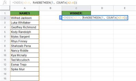We can achieve a random range of numbers in google sheets by using the randbetween formula. How to Pick a Random Name from a Long List in Google Sheets