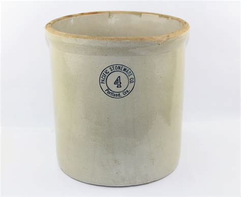 Pacific Stoneware Crock / Old Stoneware Crock / Portland Oregon / Four