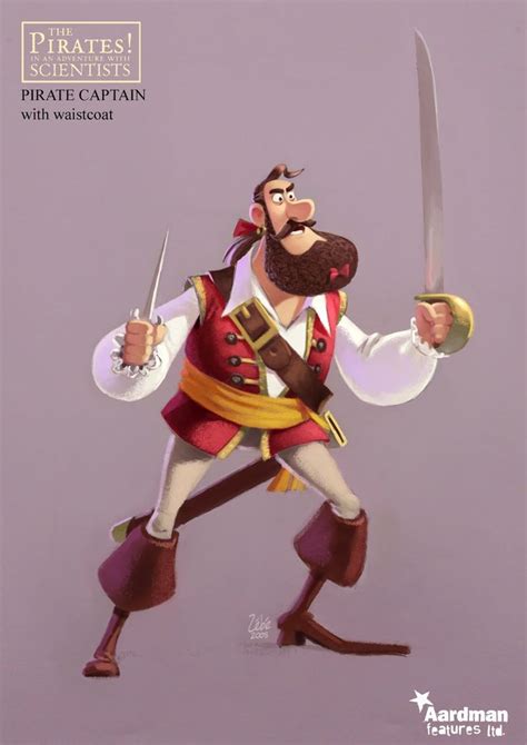 A Cartoon Character Holding Two Swords In One Hand And Wearing A Pirate