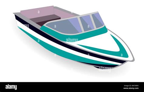 Cartoon Motor Boat Isolated On White Vector Illustration Stock Vector Image And Art Alamy