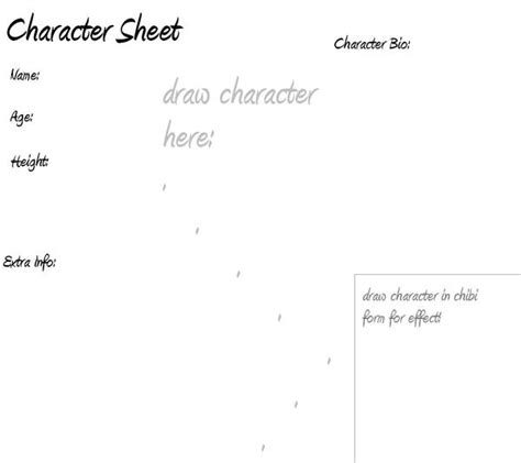 Blank Character Sheet Template By Myumi B0w On Deviantart