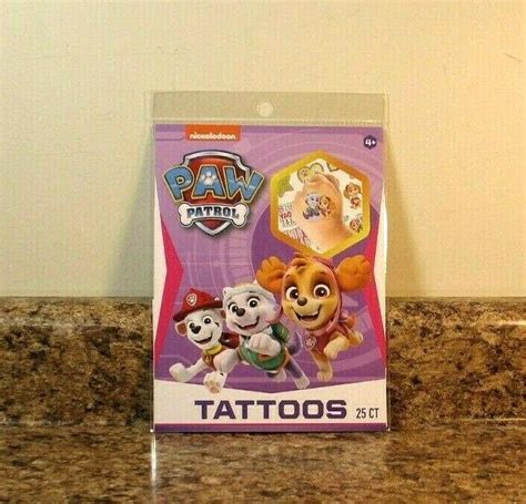 Nickelodeon Paw Patrol Temporary Tattoos Set Of 25 Pieces Skye Everest