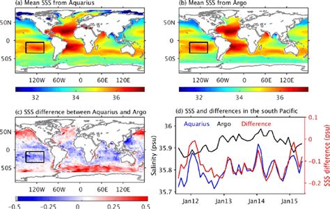 Three Year 2012 2014 Mean Sea Surface Salinity From A Aquarius And