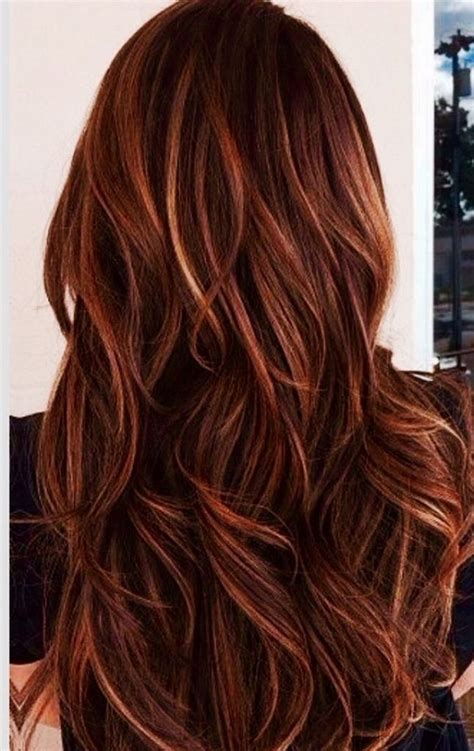 Dark Brown Hair With Caramel Highlights And Red Lowlights