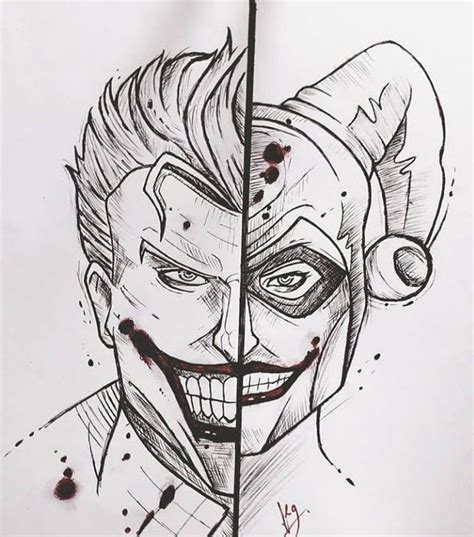 Harley Quinn Tattoo Harley Quinn Drawing Joker And Harley Quinn