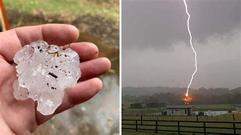 Brisbane Weather Giant Hail 73mm Of Rain In 1 Hour As Wild Storms