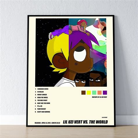 Lil Uzi Vert Vs The World Poster Album Cover Poster Canvas Etsy