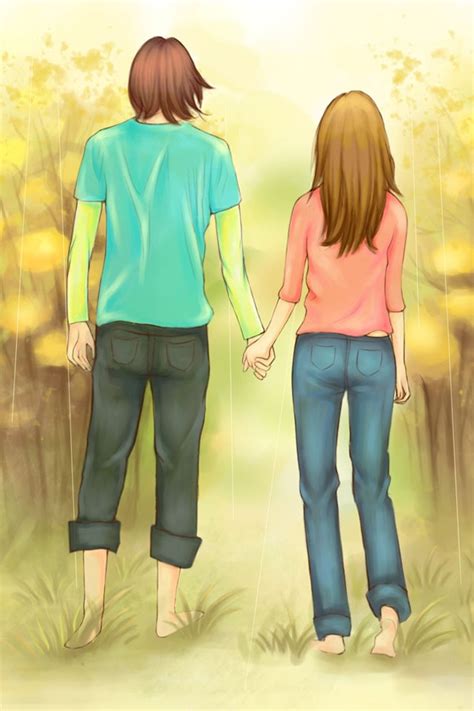 Anime Couples Holding Hands And Walking Sketch Hd Wallpaper Gallery