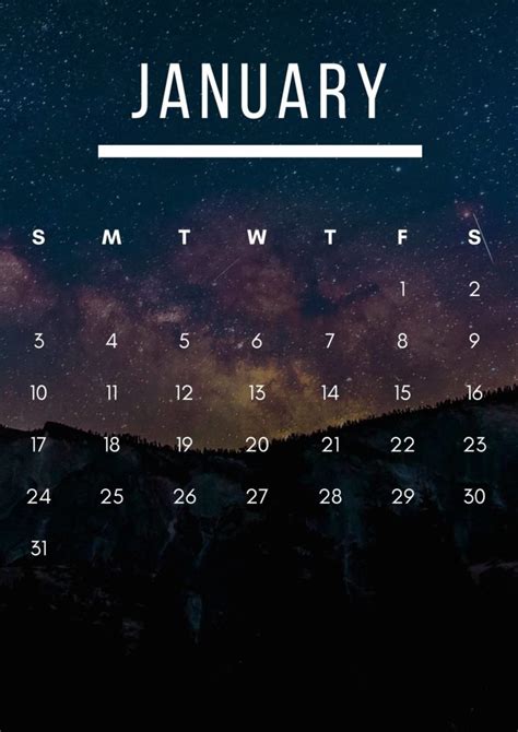 Free January 2021 Cute Calendar Floral Wallpaper For Desktop Laptop