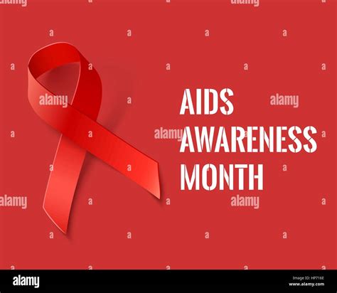 Aids Awareness Month Vector Background With Red Ribbon Aids And Hiv Symbol Stock Vector