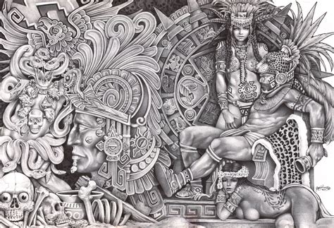 aztec dream by mouse lopez mexican indians black white canvas art aztec drawing aztec art