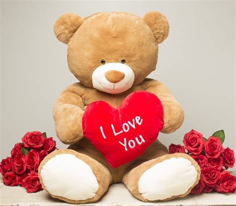Teddy Bear With Red Heart Wallpaper Download Mobcup