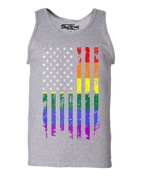 Distressed Rainbow Flag Tank Top Gay Pride Tank Tops Shirts