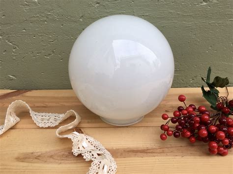 Free Us Shipping White 8 Glass Ball Shaped Mid Century Etsy Light Fixture Covers Globe