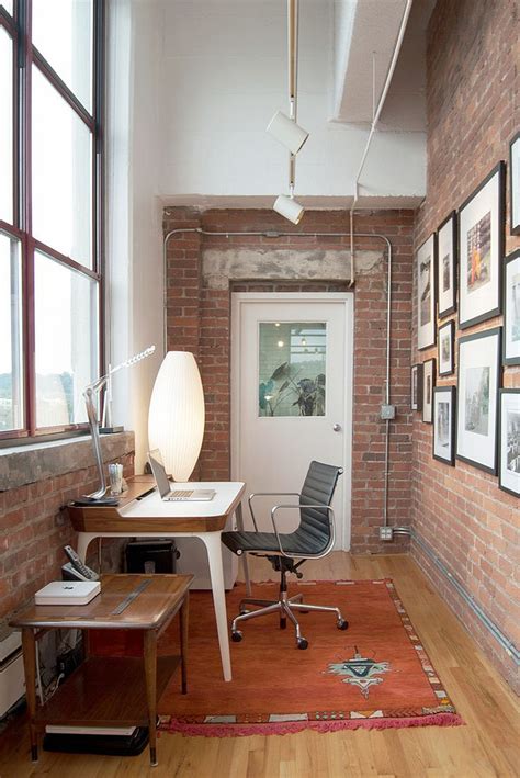 Trendy Textural Beauty 25 Home Offices With Brick Walls