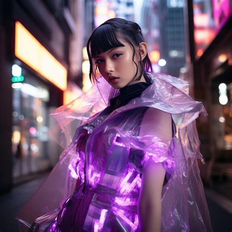 Premium Ai Image Ethereal Encounters A Cyberpunk Femme Fatale In