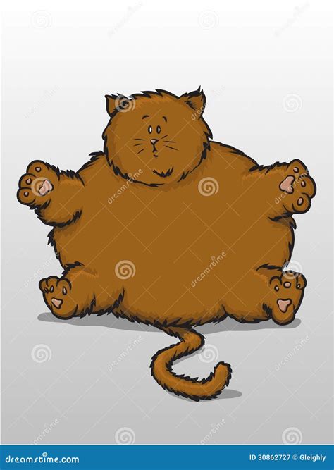 Fat Cat Stock Vector Illustration Of Domestic Chubby 30862727