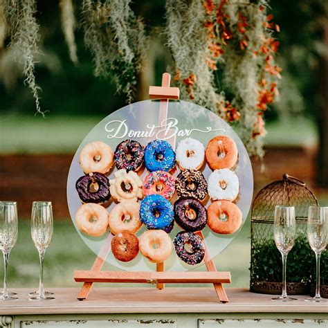Acrylic Donut Wall Display With Easel Stand Clear Bagel Doughnut Round