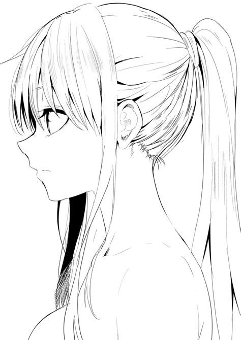 Side View Original Anime Drawings Anime Girl Hairstyles Manga
