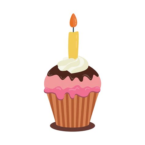 Cupcake With Candle Clipart Free Stock Photo Public Domain Pictures