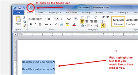 How To Enable Text To Speech In Microsoft Word Accuteach