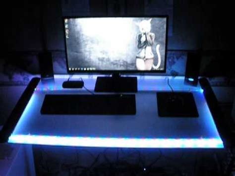Computer led light usb gift manufacturers computer speaker wireless speaker mini usams led screen eye protection computer table lamp light for computer adjustable. Custom LED Desk with Frosted Glass - YouTube
