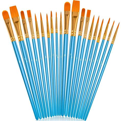 20 Pcs Paint Brush Set Acrylic Art Paintbrush Sets Round Pointed