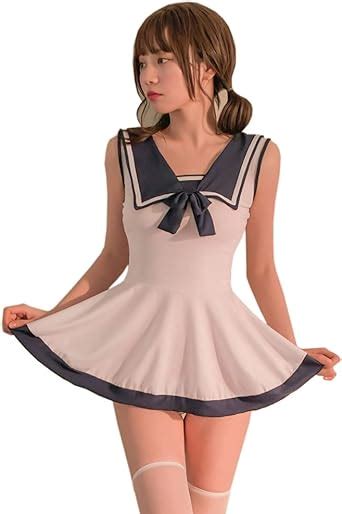 Japanese Sailor Suit Cosplay Costume Sexy Women Schoolgirl Uniform Dress Anime Lingerie Blue