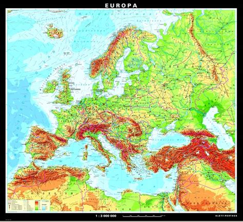 Europa Physisch Geographie Karten Europa Gesamt