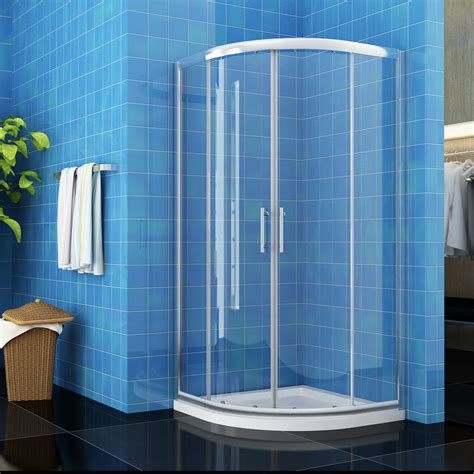 quadrant shower enclosure and tray walk in corner cubicle glass screen door ebay