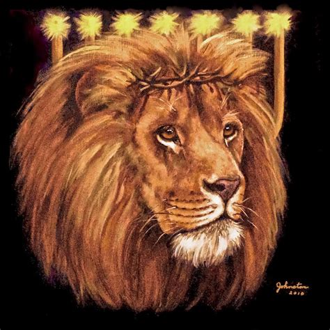 Lion Of Judah Menorah Painting By Bob And Nadine Johnston Pixels