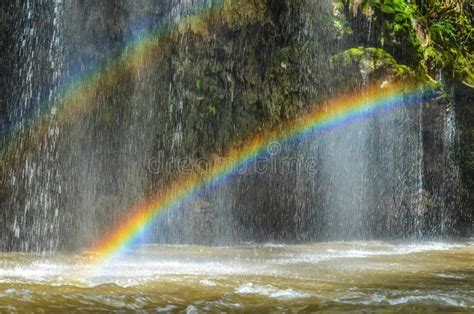 Waterfall And Rainbow Stock Image Image Of Power River 57460539