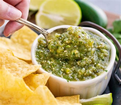 Roasted Salsa Verde Tomatillo Salsa The Chunky Chef