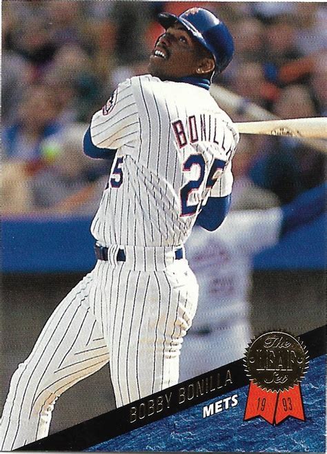 Third baseman, rightfielder and first baseman. Bobby Bonilla 1993 Leaf #236 New York Mets Baseball Card