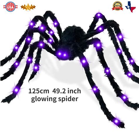 3 pcs halloween light up spider spider web scary giant halloween spider led spider light