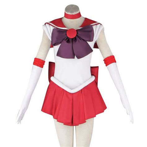 Sailor Moon Sailor Mars Hino Rei Cosplay Costume Uniform Dress W