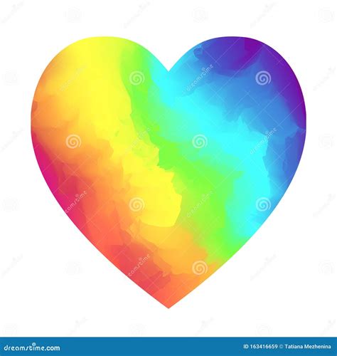Bright Rainbow Colors Gradient Heart Shape Stock Vector Illustration