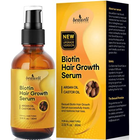 Biotin Hair Growth Serum With Castor Oil Argan Oil Hair Loss