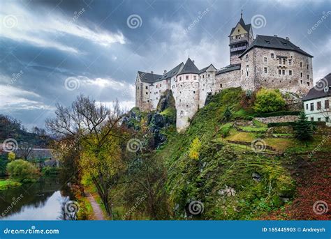 Landscape View Of Loket Castle Czech Republic Stock Image Image Of