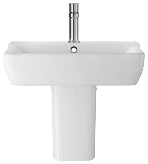 Semi Pedestal Bathroom Sink Contemporary Bathroom Sinks By Hudson