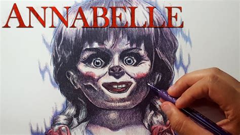 Drawing Annabelle From The Conjuring Ballpoint Pen Youtube