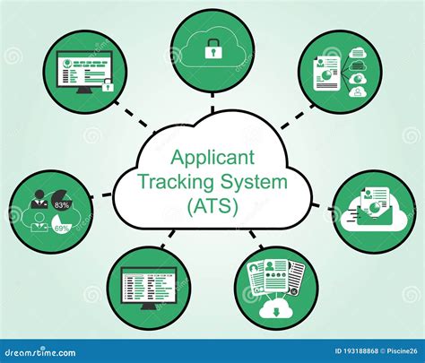 Applicant Tracking System Ats Icons Vector Stock Vector