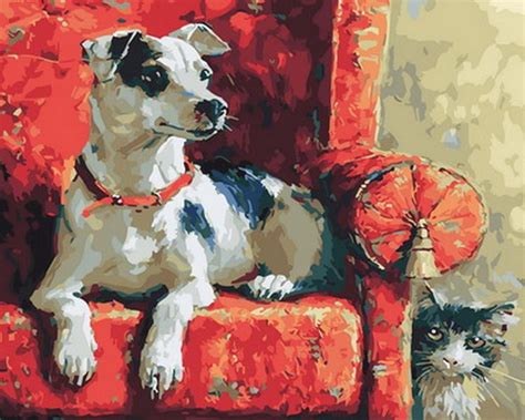 Dog On The Couch Animals Paint By Number Paint By Numbers For Adult