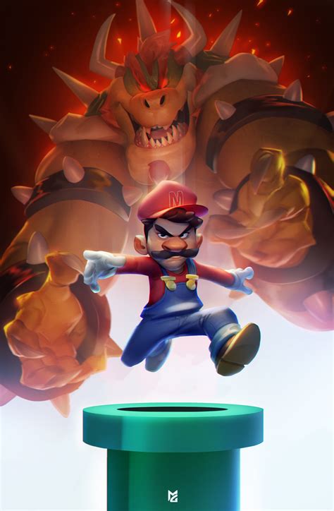Super Mario Digital Art Fribly