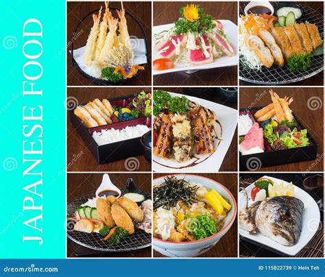 Japanese Food Collage On The Background Stock Image Image Of Isolated
