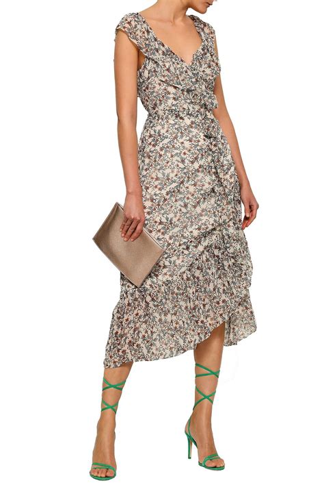 Rebecca Minkoff Cold Shoulder Floral Print Crepe Midi Wrap Dress Sale Up To 70 Off The Outnet