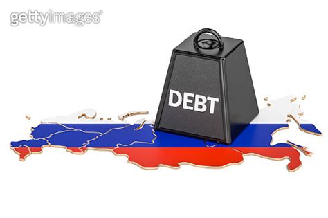 russian national debt or budget deficit financial crisis concept 3d rendering 이미지 849475980
