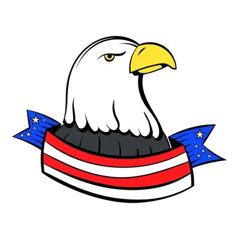 Águila Calva Americana Con Dibujos Animados De Bandera De Estados