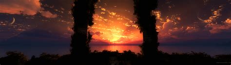 Sunset Hd Wallpaper Background Image 3840x1080 Id