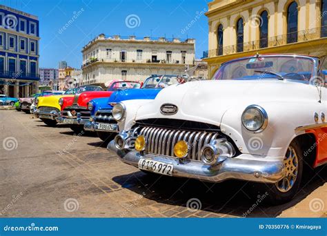 Colorful Vintage Cars In Downtown Havana Editorial Photo Image Of April Downtown 70350776